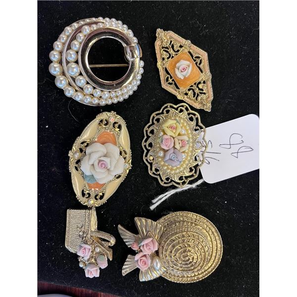 S/6 VINTAGE FASHION PINS / HIGH QUALITY
