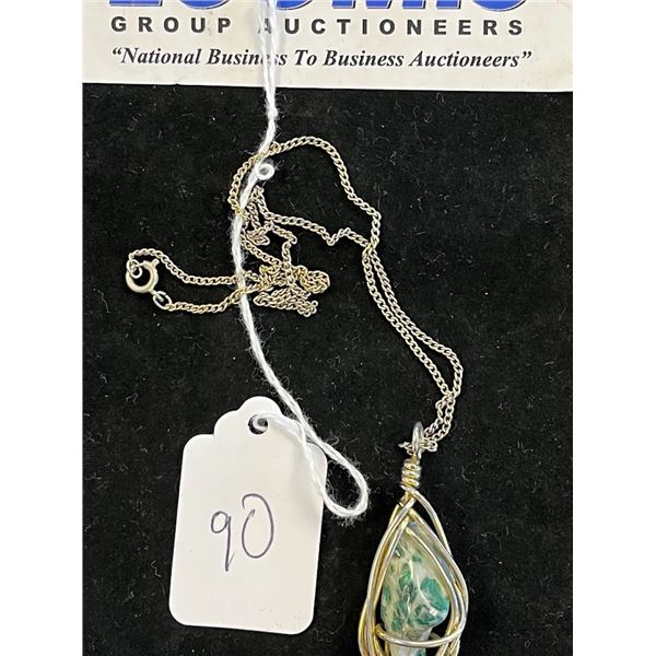 18" Silver Chain w Turquoise Nugget
