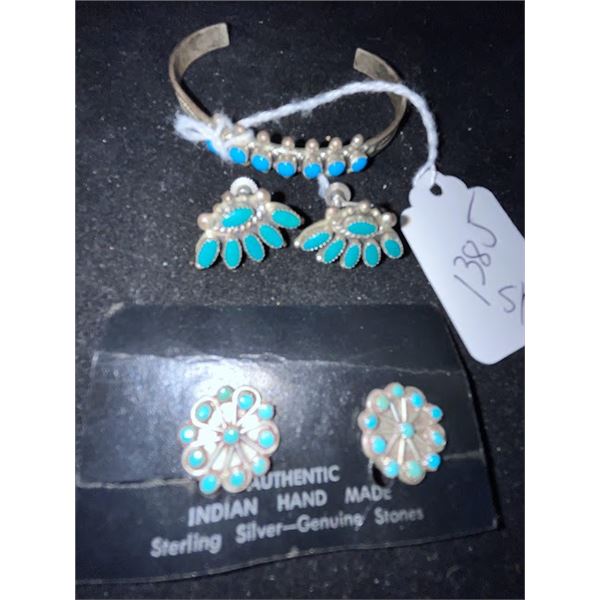 S/5 Sterling & Turquoise Jewelry