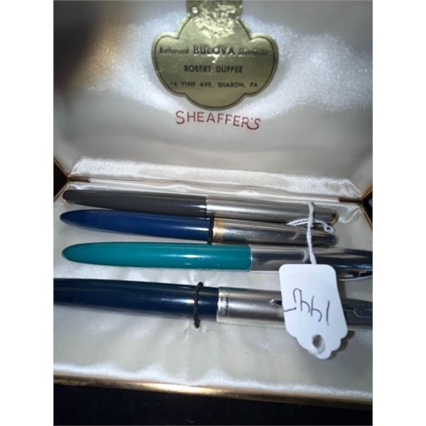 Vintage Sheaffer's Pen Set Purchased Robert Duffee Store in Sharon , Pa Original Box