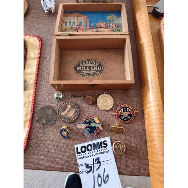 Bundle of Collectible Items / Badges , Box, Other
