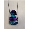 Image 2 : Vintage Silver Necklace with Multi Color Glass Stone