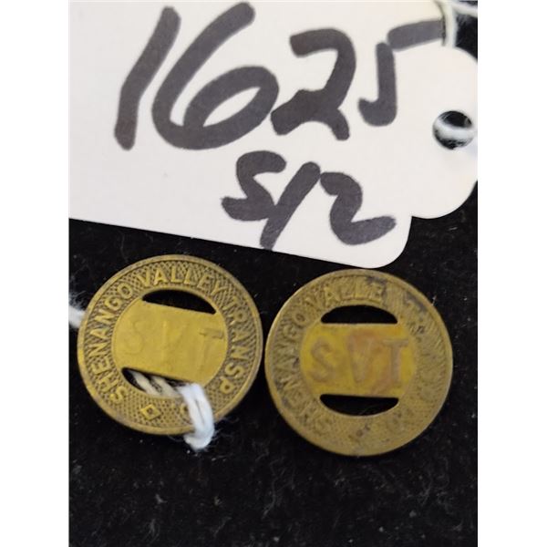 1940s SHENENANGO VALLEY TRANSP. CO TROLLEY TOKENS
