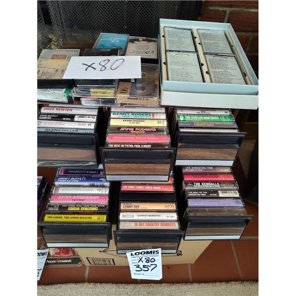 AMAZING COLLECTION OF APPROX 80 1960s-1980s CASSETTS OF FAMOUS ORIGINAL ARTISTS