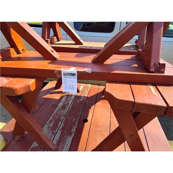 5 PC REDWOOD PICNIC TABLE SET