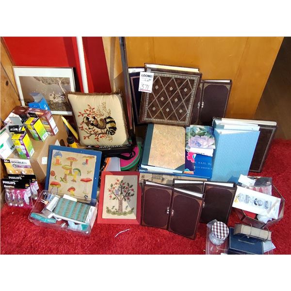 HUGE HOME ITEMS & EMPTY ALBUMS LOT