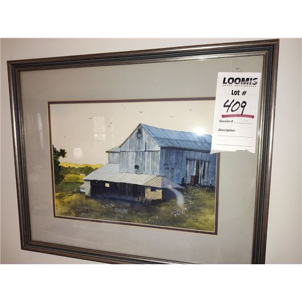 SIGNED BARN ART /FRAMED