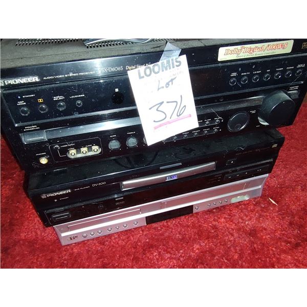 VINATGE PIONEER STACKING STEREO W SPEAKERS & JVC DVD /WORKS