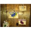 Image 1 : S/4  VINTAGE RATTAN BASKET W ATTACHED FRUIT