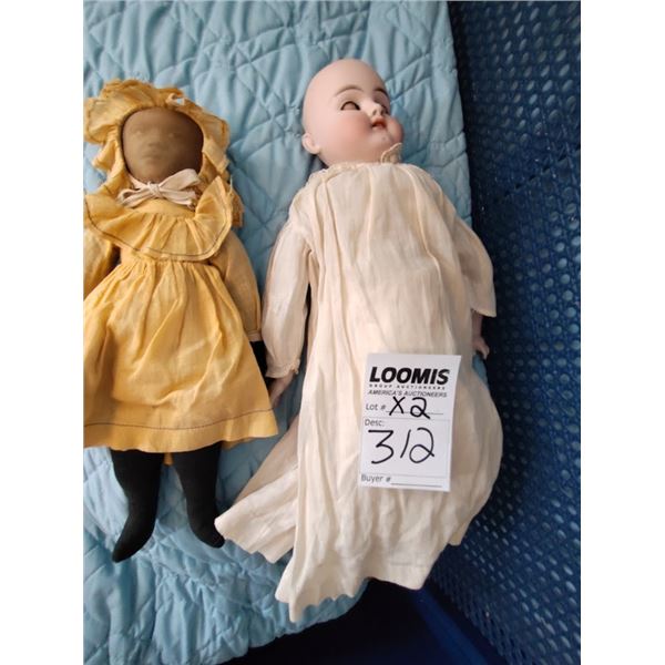 S/2 ANTIQUE DOLLS