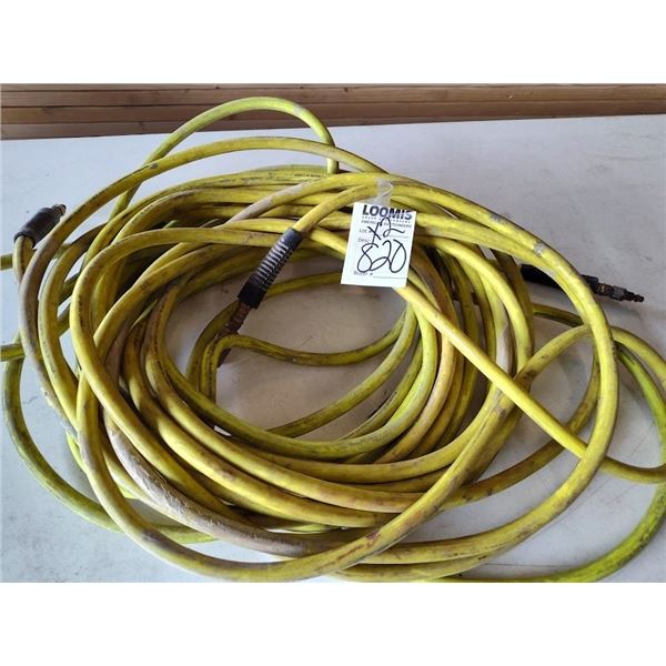 SET OF 2 RUBBER AIR HOSES WITH ENDS 300 PSI (BOTH APPROX. 50 FT EA)