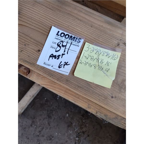 2 ' X 8' X ASSRT LENGTHS X 6 PCS SEE LOT INFO