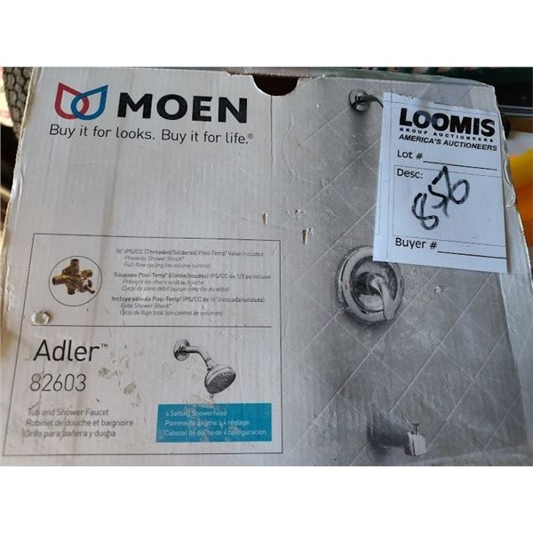 NEW MOEN ADLER 82603 TUB AND SHOWER FAUCET (CHROME)