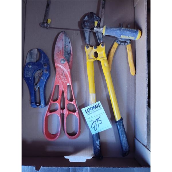 STANLEY BOLT CUTTERS AND OTHER HAND TOOLS LOT