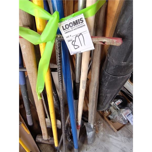 LARGE BUNDLE OF LONG HANDLE TOOLS