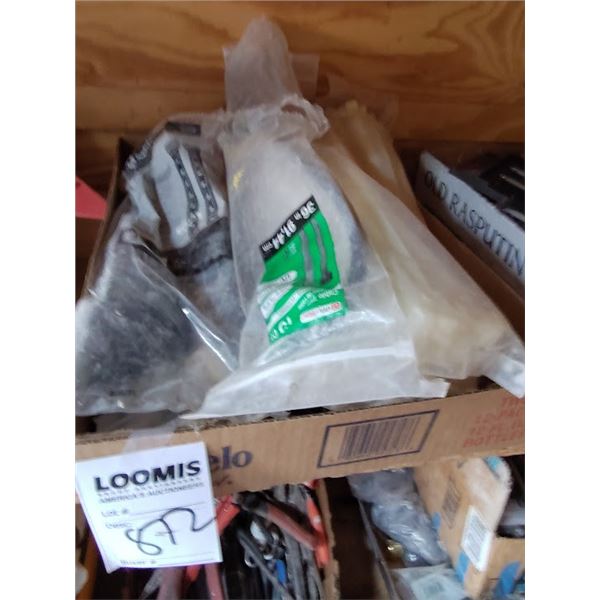 LOT OF ZIP TIES AND ASSORTED TOOLS
