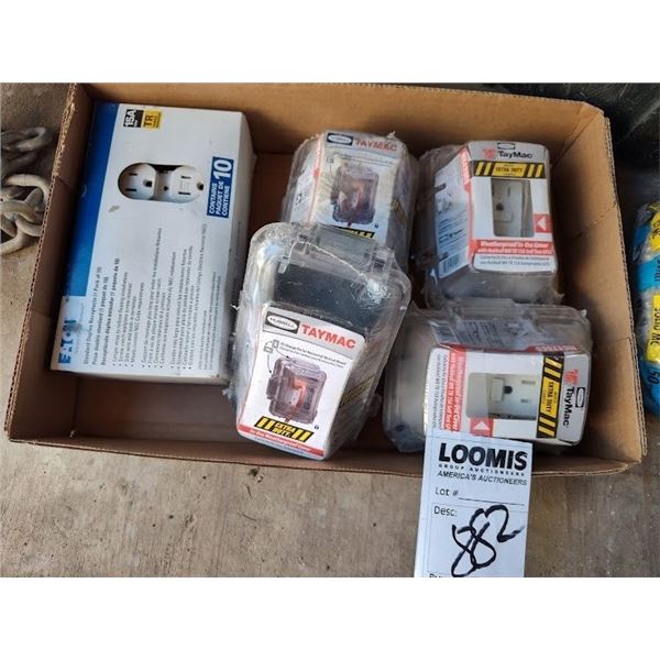 LOT OF NEW ELECTRICAL INCLUDING 4 NEW TAYMAC OUTLETS