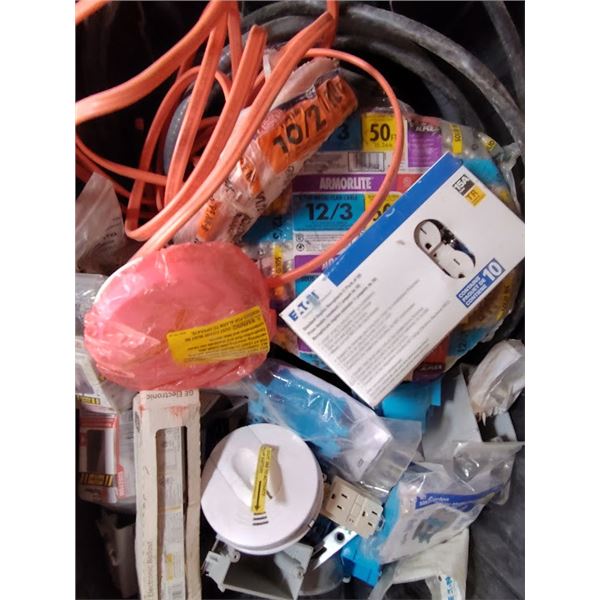 TUB OF NEW ELECTRICAL ITEMS