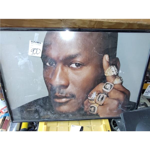VINTAGE 36" MICHAEL JORDAN FRAMED ART