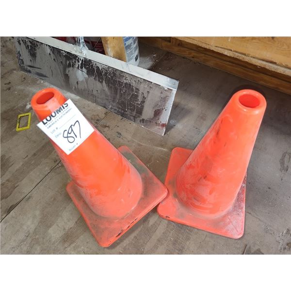 SET OF 2 ORANGE SAFETY CONES