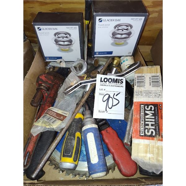 ASSORTED FLAT OF TOOLS AND NEW ITEMS