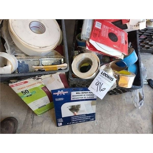 2 CRATES OF SANDPAPER AND TAPE