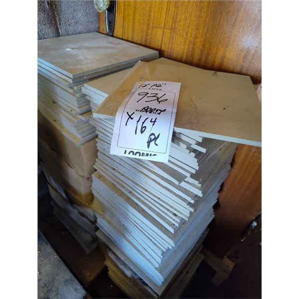 NEW CASED 12" BY 12"  GLAZED FLOOR TILE - A766 CREAM