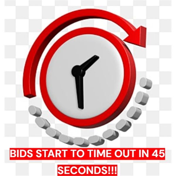 LAST CALL !!! BIDS START CLOSING OUT IN 45 SECONDS, EVERY 45 SECONDS
