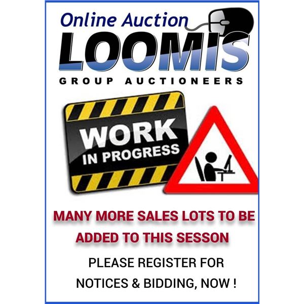 REGISTER TO BID TODAY!  WE INVITE YOU TO REGISTER TODAY FOR THIS AUCTION. YOU WILL RECEIVE UPDATED I