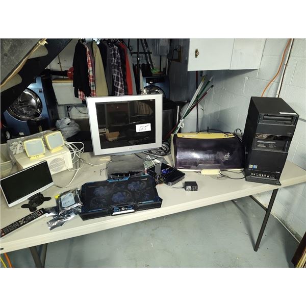 VINTAGE ELECTRONICS BUNDLE: DESKTOP COMPUTER , PRINTER, SPEAKERS, ECT.