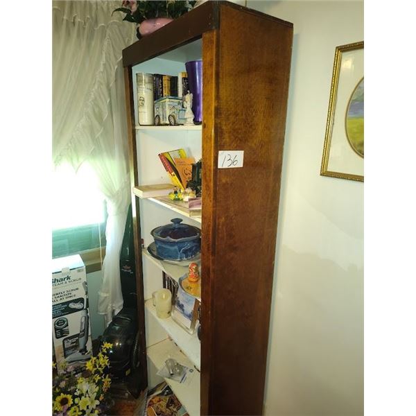 ANTIQUE WOOD OPEN CABINET 26" BY 73" BY 20"