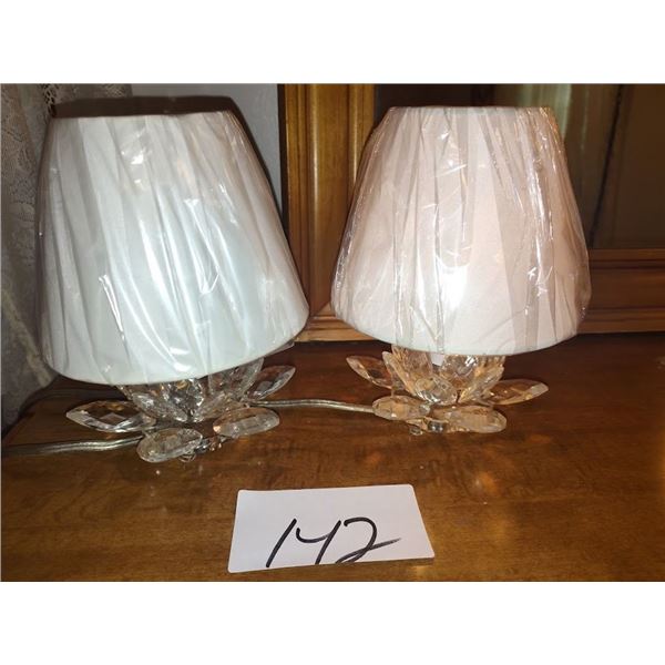 SET OF 2 CRSTAL LAMPS/ APPROX. 8" TALL/ HOUSE DECOR