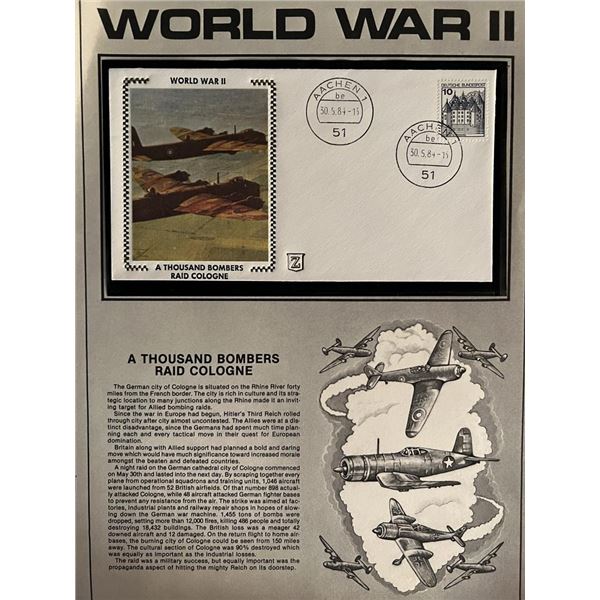 Thousand Bombers FDC. 3x6 inches