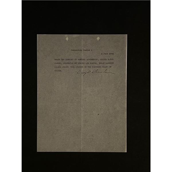 1944 Reprint Letter Signed by Dwight D Eisenhower