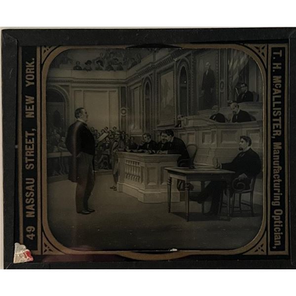 President William McKinley glass slide. 3x4 inches
