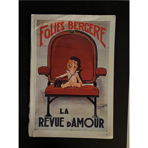 Paris France Follies Bergere Vintage Art Print