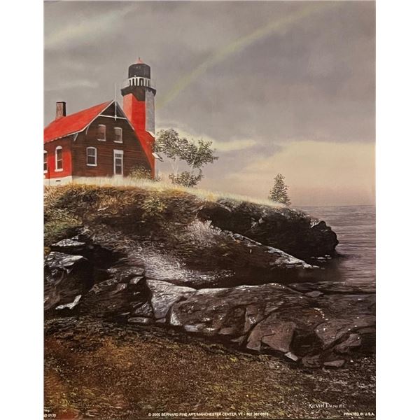 Lighthouse with Rainbow Art Print