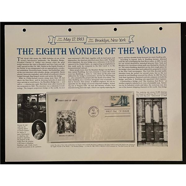 1983 100th Birthday of the Brooklyn Bridge New York First Day Cover