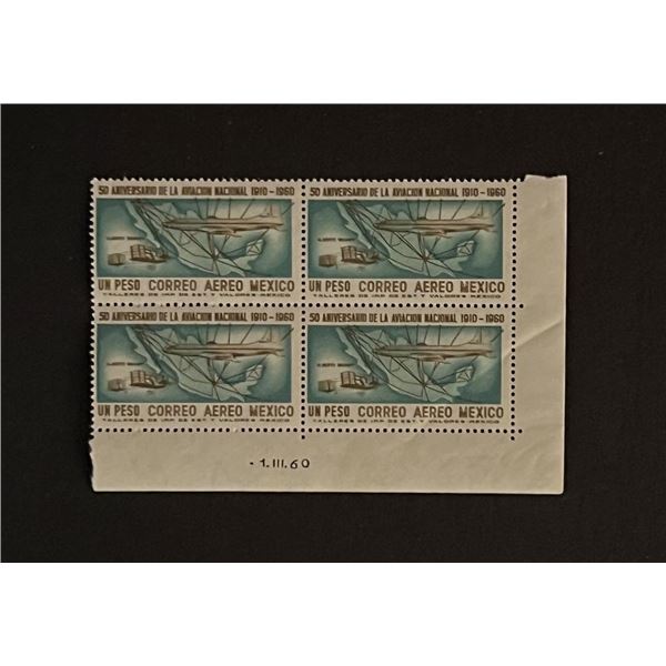 Mexican Stamps Quantity of 4. Un Peso Correro Aereo