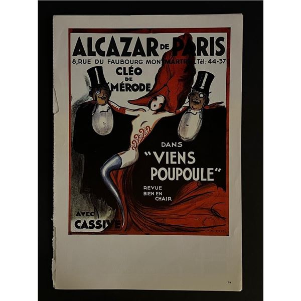 Paris France Follies Bergere Vintage Art Print