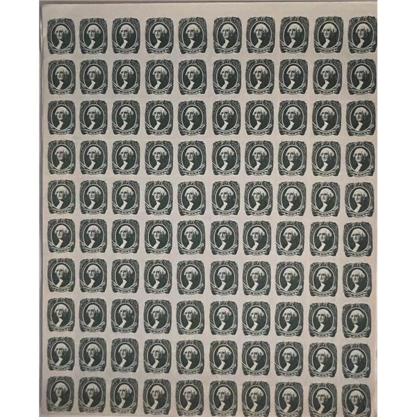 Confederate States 1938 Springfield facsimile stamp sheet. 5 sheets of 100. 9x11 inches