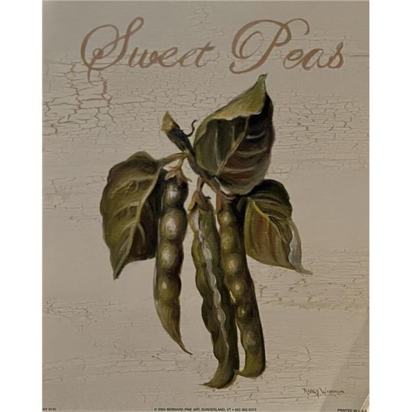 Vintage Sweet Peas Garden Art Print