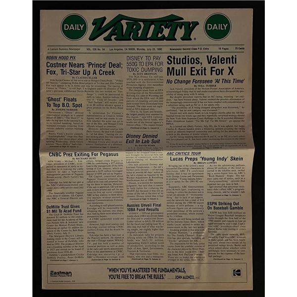 July 1990 Los Angeles Variety Daily Newspaper