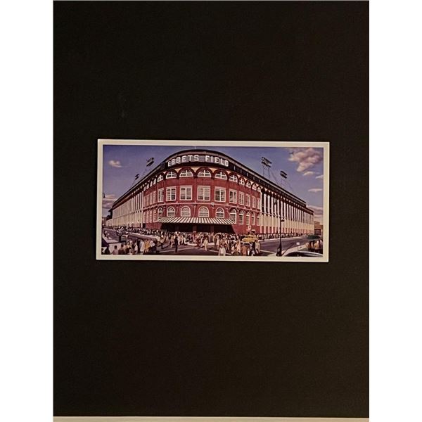 MLB Outside Ebbets Field Lithograph Reprint on Card