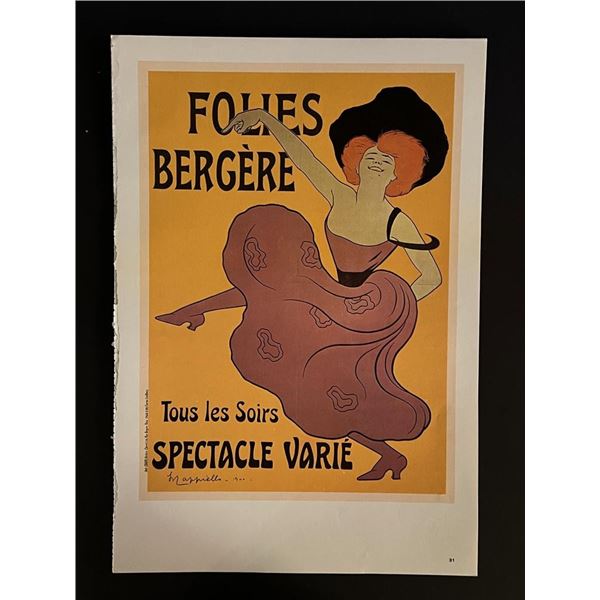 Paris France Follies Bergere Vintage Art Print