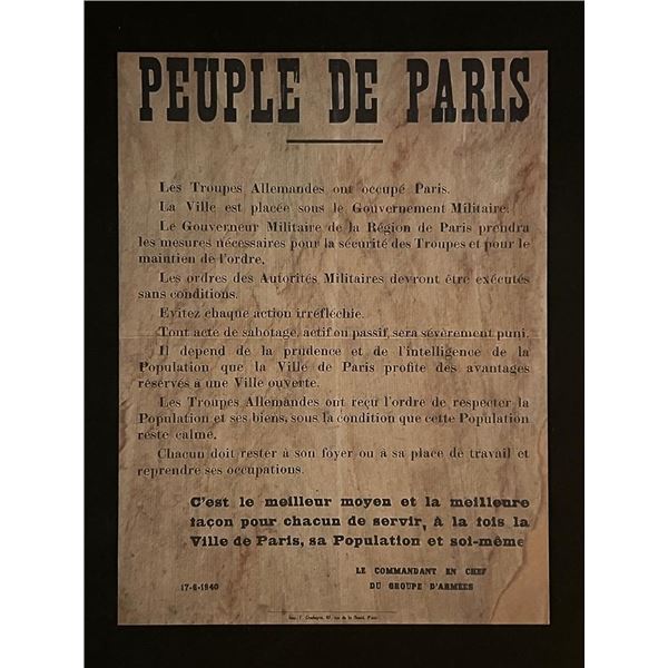 Vintage reprint 1940 French Paper