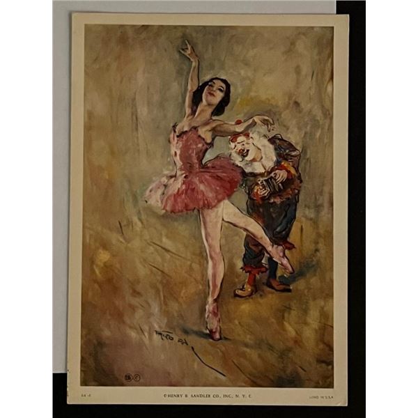 Vintage 1950s Lithograph Concertina Serenade by Henry B Sadler