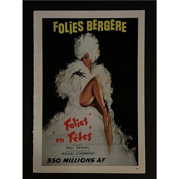 Paris France Follies Bergere Vintage Art Print