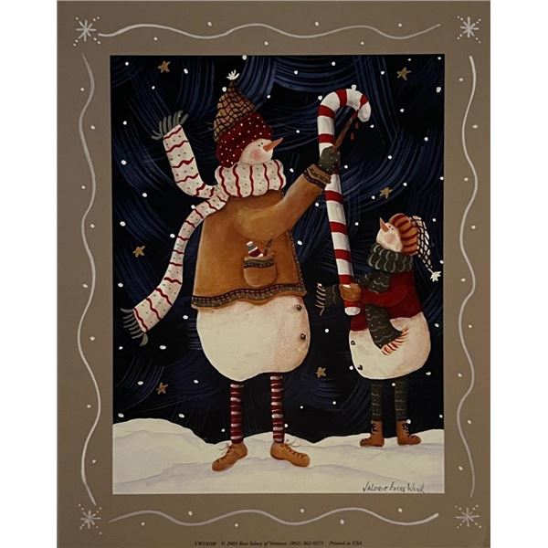 Valerie Evers Wenk Vintage Nostalgic Holiday Snowman Art Print