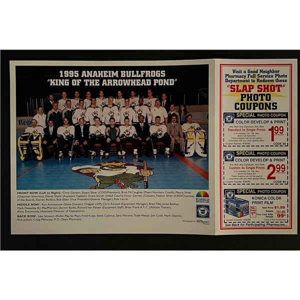 1995 Anaheim Bullfrogs Hockey Team Photo